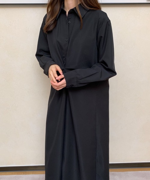 ABITOKYO(アビトーキョー)の「フロントねじりデザインシャツワンピース(ワンピース・レディース・ベージュ/ブラウン/ブラック・FREE)」の9枚目の写真
