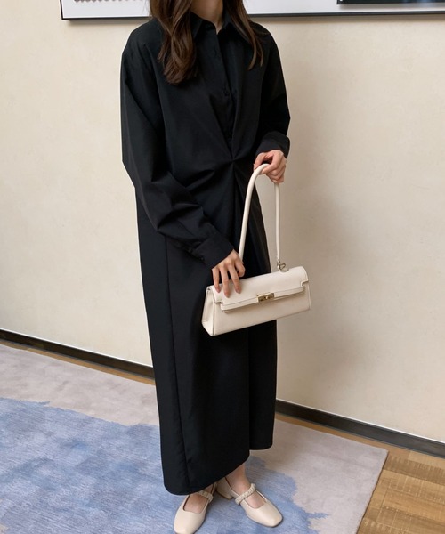 ABITOKYO(アビトーキョー)の「フロントねじりデザインシャツワンピース(ワンピース・レディース・ベージュ/ブラウン/ブラック・FREE)」の6枚目の写真
