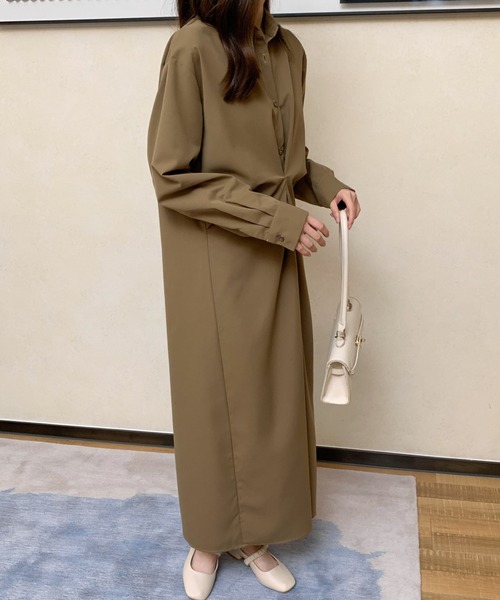 ABITOKYO(アビトーキョー)の「フロントねじりデザインシャツワンピース(ワンピース・レディース・ベージュ/ブラウン/ブラック・FREE)」の12枚目の写真