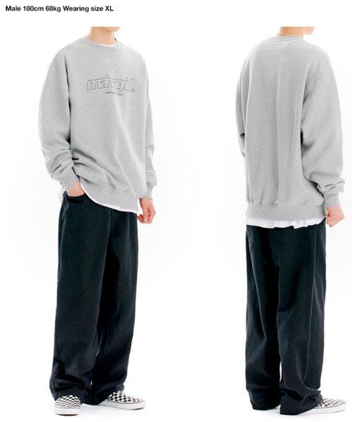 MAHAGRID(マハグリッド)の「『mahagrid/マハグリッド』THIRD LOGO CREWNECK/サードロゴクルーネックスウェットシャツ(スウェット・レディース・グリーン/ブラック/グレー/ネイビー/チャコールグレー/アイボリー・M/L/XL/S)」の11枚目の写真