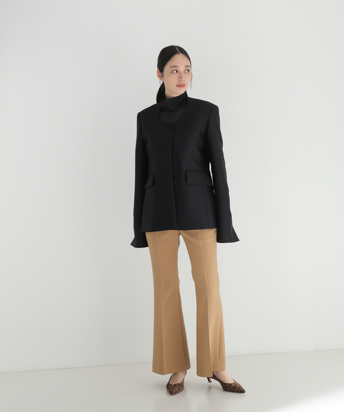 セール】シルクウールノーカラージャケット（ノーカラージャケット