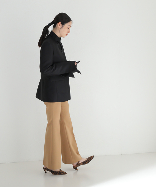 セール】シルクウールノーカラージャケット（ノーカラー