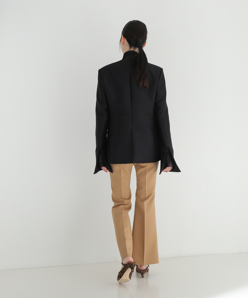 セール】シルクウールノーカラージャケット（ノーカラージャケット