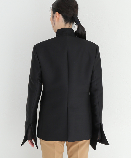 セール】シルクウールノーカラージャケット（ノーカラージャケット