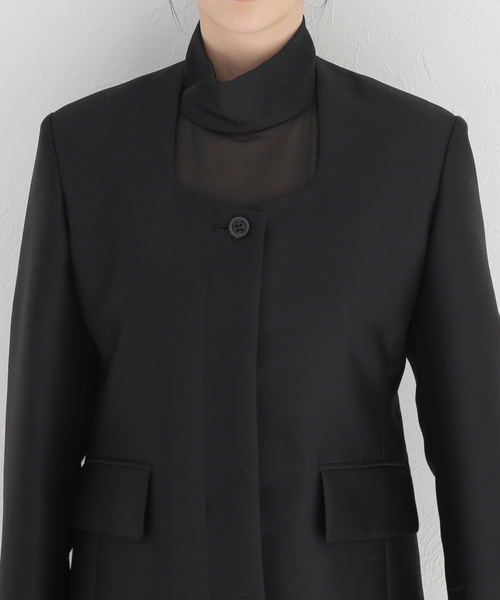 【NOBLE】ノーブル ノーカラージャケット Noble ノーブル ダンボール カラーレス ジャケット ノーカラー カルゼ