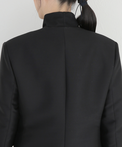 セール】シルクウールノーカラージャケット（ノーカラージャケット