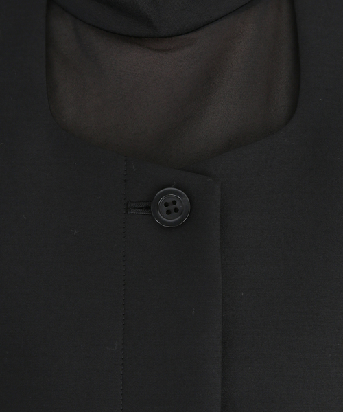 セール】シルクウールノーカラージャケット（ノーカラージャケット