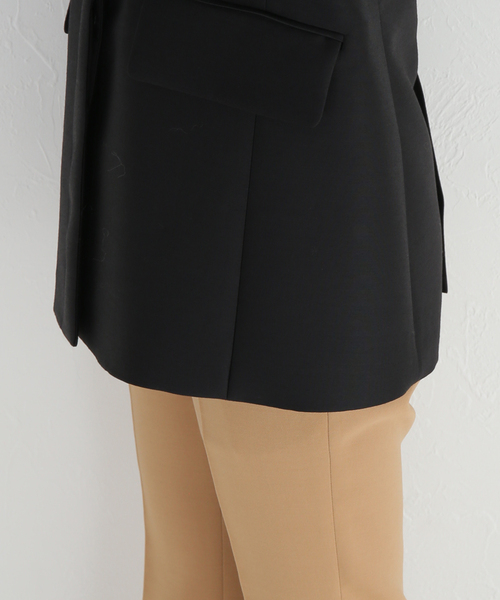 セール】シルクウールノーカラージャケット（ノーカラージャケット