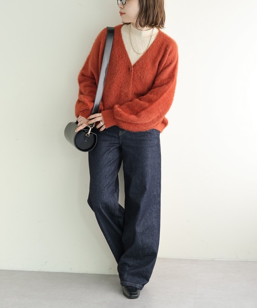 DISCOAT（ディスコート）の「【WEB限定】シャギーヤーンショート丈カーデ（カーディガン/ボレロ・レディース・アイボリー/ブラック/ライトグレー/グリーン/オレンジ・FREE）」の15枚目の写真