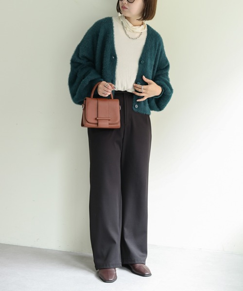 DISCOAT（ディスコート）の「【WEB限定】シャギーヤーンショート丈カーデ（カーディガン/ボレロ・レディース・アイボリー/ブラック/ライトグレー/グリーン/オレンジ・FREE）」の9枚目の写真