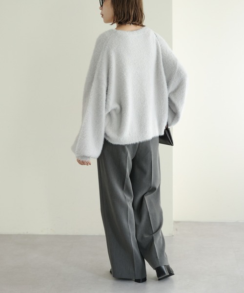 DISCOAT（ディスコート）の「【WEB限定】シャギーヤーンショート丈カーデ（カーディガン/ボレロ・レディース・アイボリー/ブラック/ライトグレー/グリーン/オレンジ・FREE）」の11枚目の写真