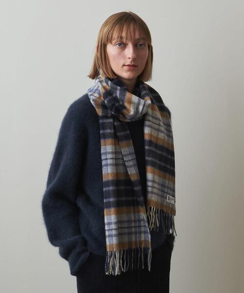 ＜Steven Alan＞カシミヤ リブ マフラー　ブラック Steven Alan＞カシミヤ リブ フード