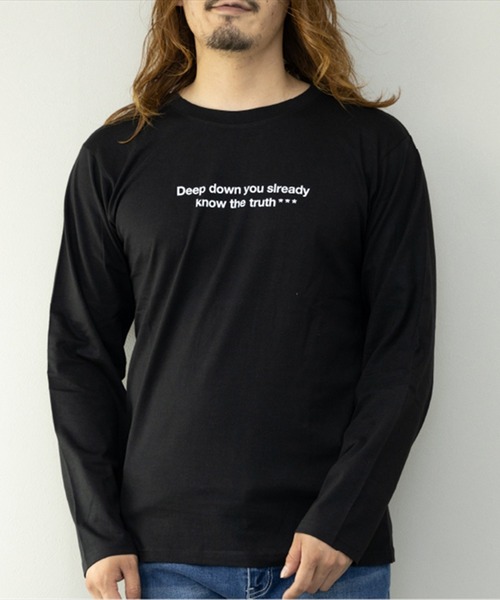 STYLEBLOCK（スタイルブロック）の「プリントロングTシャツ（Tシャツ/カットソー・メンズ・ホワイト/ネイビー/ブラック系その他/グレー/ブラック/グレー系その他/ワイン/カーキ/ホワイト系その他・L/M/LL）」の4枚目の写真