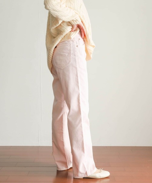 Lee（リー）の「『別注』Lee×DOORS　コーデュロイストレートパンツ（その他パンツ・レディース・ネイビー/ライトピンク・X-SMALL/SMALL/MEDIUM）」の2枚目の写真