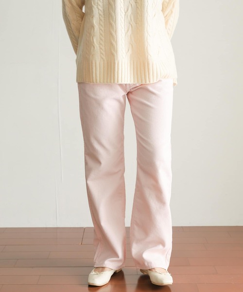 Lee（リー）の「『別注』Lee×DOORS　コーデュロイストレートパンツ（その他パンツ・レディース・ネイビー/ライトピンク・X-SMALL/SMALL/MEDIUM）」の4枚目の写真