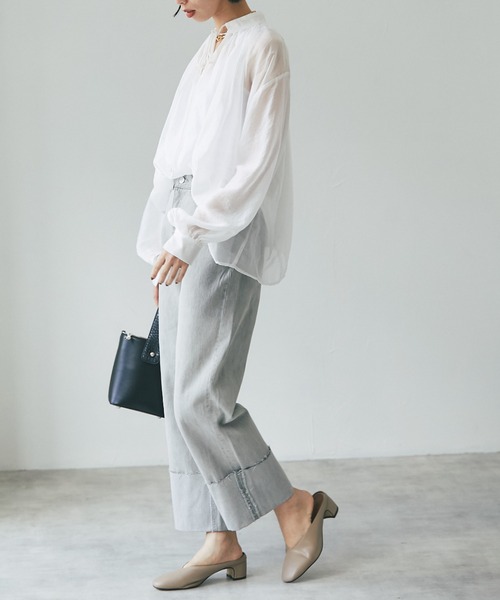 each（イーチ）の「ロールアップデニム（デニムパンツ・レディース・ライトグレー/ブルー・SMALL/MEDIUM/LARGE）」の13枚目の写真