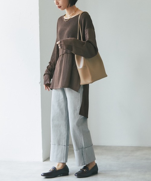 each（イーチ）の「ロールアップデニム（デニムパンツ・レディース・ライトグレー/ブルー・SMALL/MEDIUM/LARGE）」の17枚目の写真