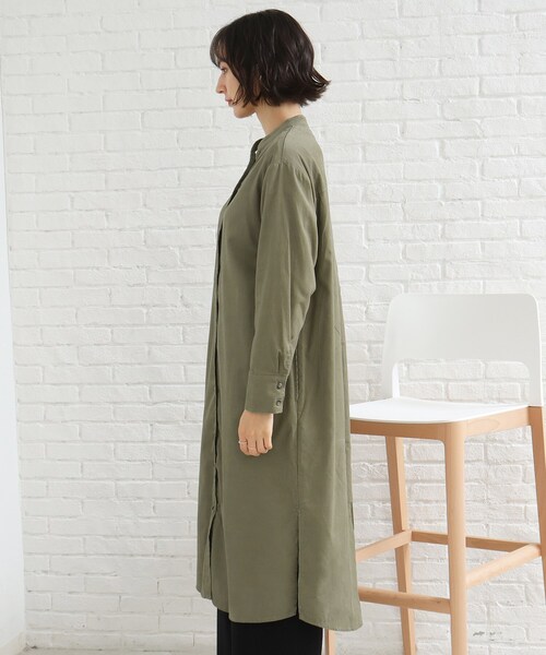 SHOO・LA・RUE(シューラルー)の「◆【注目度UP!】コーデュロイ シャツワンピース(ワンピース・レディース・ダークブラウン/サンドベージュ/オフホワイト/チャコールグレー/パープル系/オリーブ・02/03)」の8枚目の写真