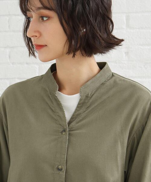 SHOO・LA・RUE(シューラルー)の「◆【注目度UP!】コーデュロイ シャツワンピース(ワンピース・レディース・ダークブラウン/サンドベージュ/オフホワイト/チャコールグレー/パープル系/オリーブ・02/03)」の10枚目の写真