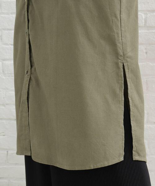 SHOO・LA・RUE(シューラルー)の「◆【注目度UP!】コーデュロイ シャツワンピース(ワンピース・レディース・ダークブラウン/サンドベージュ/オフホワイト/チャコールグレー/パープル系/オリーブ・02/03)」の13枚目の写真