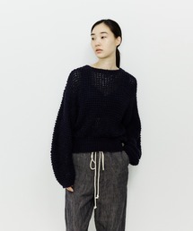 And A | unfil アンフィル / cotton shaggy chunky waffle-knit sweater コットンシャギー チャンキーワッフルニット ボリュームスリーブセーター / WHSP-UW102(ニット/セーター)