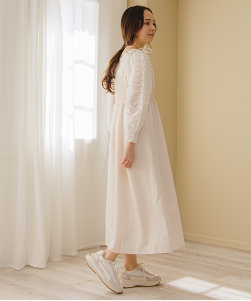 flower（フラワー）の「ナチュラルキャミワンピース2（ワンピース・レディース・ブラック/ベージュ/アイボリー・FREE）」の4枚目の写真