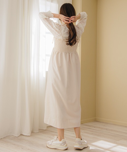 flower（フラワー）の「ナチュラルキャミワンピース2（ワンピース・レディース・ブラック/ベージュ/アイボリー・FREE）」の5枚目の写真