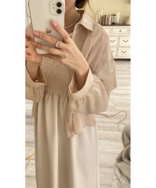 flower（フラワー）の「ナチュラルキャミワンピース2（ワンピース・レディース・ブラック/ベージュ/アイボリー・FREE）」の15枚目の写真