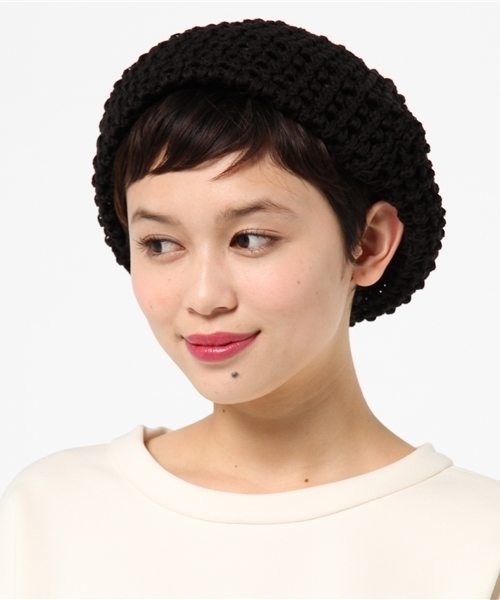 WHO'S WHO gallery（フーズフーギャラリー）の「麻混タム（ハンチング/ベレー帽・レディース・ホワイト/グレー/ブラック・FREE）」の4枚目の写真