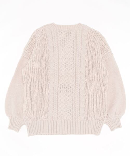 toucher du brise(トゥシェドブリーズ)の「柄編 チュニック丈 ニット(ニット/セーター・レディース・ブラック/オフホワイト/ピンク/カーキ・M)」の12枚目の写真