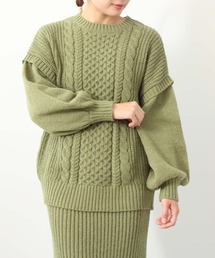 toucher du brise | 柄編 チュニック丈 ニット(ニット/セーター)