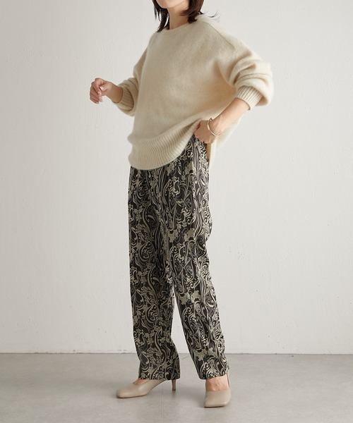 COLLAGE GALLARDAGALANTE(コラージュガリャルダガランテ)の「ジャガード柄パンツ(その他パンツ・レディース・グリーン/ブラック・FREE)」の5枚目の写真