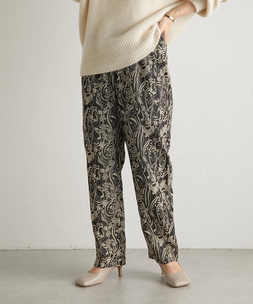 COLLAGE GALLARDAGALANTE(コラージュガリャルダガランテ)の「ジャガード柄パンツ(その他パンツ・レディース・グリーン/ブラック・FREE)」の4枚目の写真