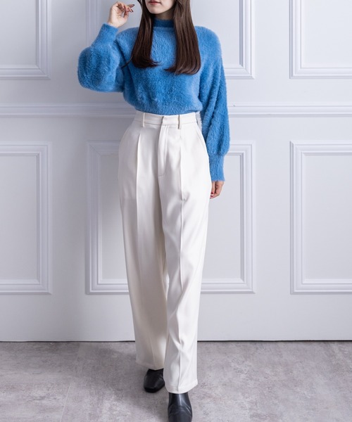 clear（クリア）の「タックストレートパンツ（スラックス・レディース・ブラック/カーキ/アイボリー・M/S）」の15枚目の写真