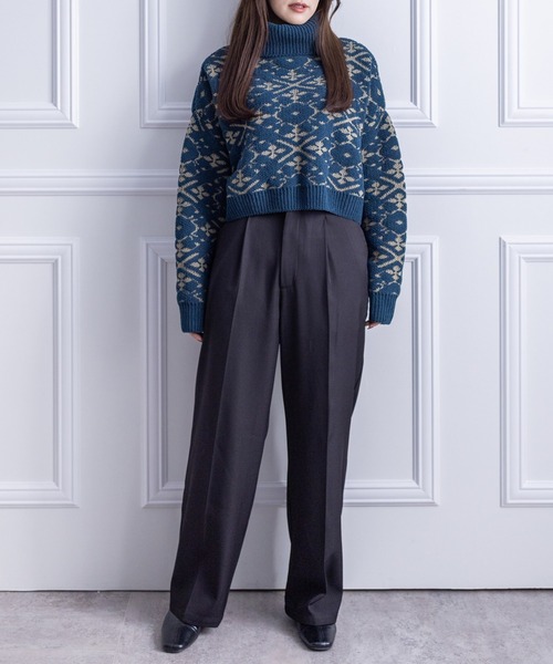 clear（クリア）の「タックストレートパンツ（スラックス・レディース・ブラック/カーキ/アイボリー・M/S）」の17枚目の写真