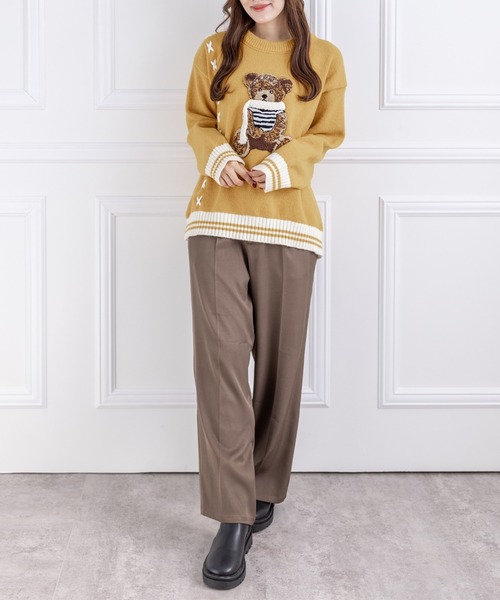 clear（クリア）の「タックストレートパンツ（スラックス・レディース・ブラック/カーキ/アイボリー・M/S）」の19枚目の写真