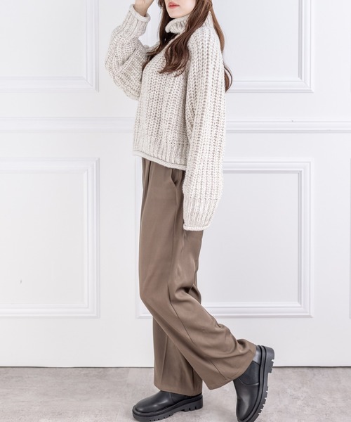 clear（クリア）の「タックストレートパンツ（スラックス・レディース・ブラック/カーキ/アイボリー・M/S）」の22枚目の写真