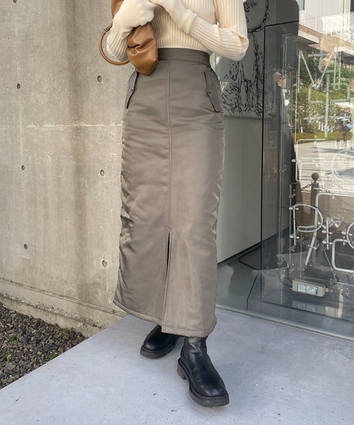 CAPRICIEUX LE'MAGE（カプリシューレマージュ）の「MA1スカート（スカート・レディース・オフホワイト/カーキ・FREE）」の2枚目の写真