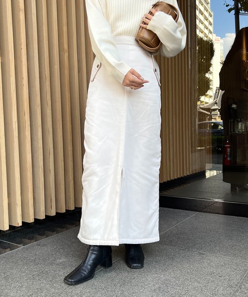 CAPRICIEUX LE'MAGE（カプリシューレマージュ）の「MA1スカート（スカート・レディース・オフホワイト/カーキ・FREE）」の13枚目の写真