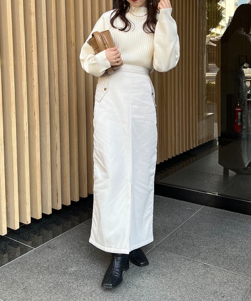 CAPRICIEUX LE'MAGE（カプリシューレマージュ）の「MA1スカート（スカート・レディース・オフホワイト/カーキ・FREE）」の10枚目の写真