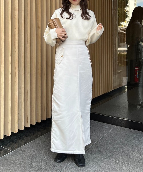 CAPRICIEUX LE'MAGE（カプリシューレマージュ）の「MA1スカート（スカート・レディース・オフホワイト/カーキ・FREE）」の14枚目の写真