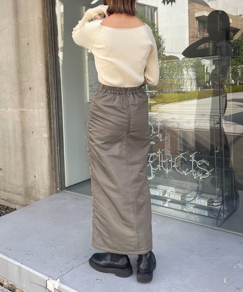 CAPRICIEUX LE'MAGE（カプリシューレマージュ）の「MA1スカート（スカート・レディース・オフホワイト/カーキ・FREE）」の3枚目の写真