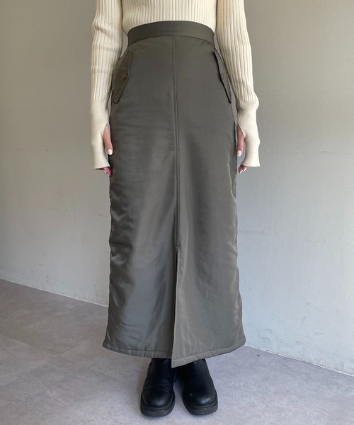 CAPRICIEUX LE'MAGE（カプリシューレマージュ）の「MA1スカート（スカート・レディース・オフホワイト/カーキ・FREE）」の17枚目の写真