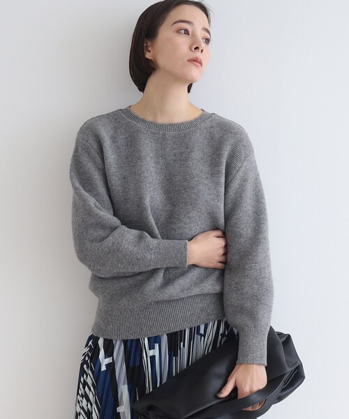 【通勤/ウール】ガーター編みプルオーバー