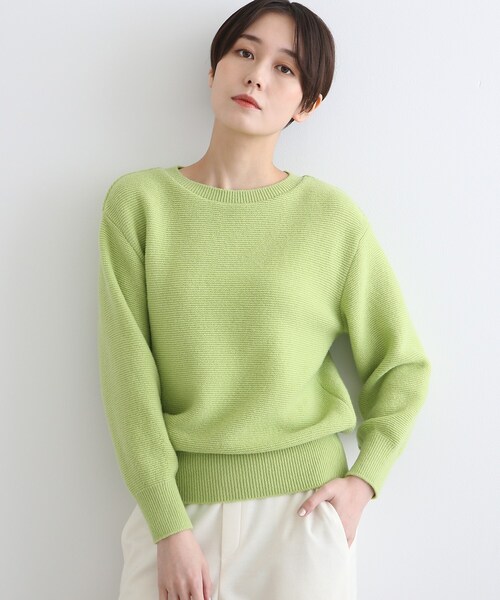 【通勤/ウール】ガーター編みプルオーバー