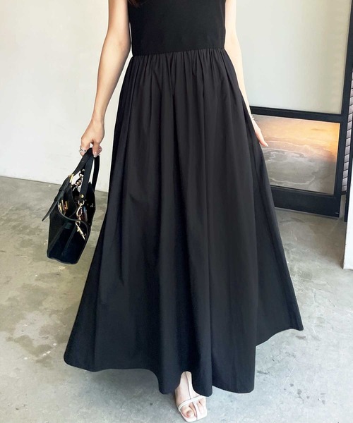 GeeRA（ジーラ）の「異素材キャミワンピース（ワンピース・レディース・モカ/ネイビー/ピンク/ブラック・SMALL/MEDIUM/LARGE/X-LARGE）」の19枚目の写真