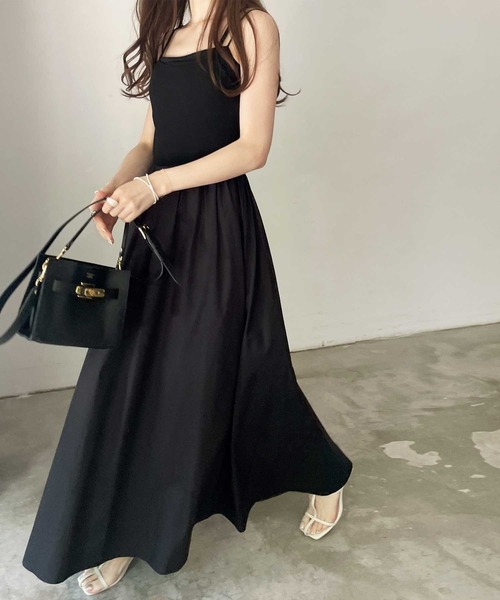 GeeRA（ジーラ）の「異素材キャミワンピース（ワンピース・レディース・モカ/ネイビー/ピンク/ブラック・SMALL/MEDIUM/LARGE/X-LARGE）」の16枚目の写真