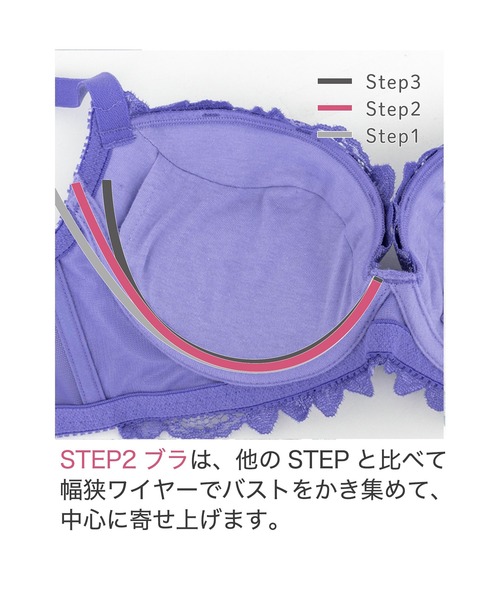 BRADELIS NEWYORK(ブラデリスニューヨーク)の「ベルステップ2ブラ23S1 ブラデリス 育乳補整 補正下着(ブラジャー・レディース・バイオレット/ブラック/オレンジ・C70/D70/E70/F70/C65/C75/G75/D65/F75/B70/B75/D75/E65/F80/G65/D80/E75/E80/F65/G70/G80)」の21枚目の写真