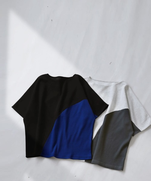 antiqua（アンティカ）の「配色リブ切り替えトップス（Tシャツ/カットソー・レディース・ブラック/杢グレー・FREE）」の20枚目の写真