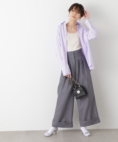 N.(N. Natural Beauty Basic)(エヌエヌナチュラルビューティーベーシック)の「◆三角テレコタンクトップ(タンクトップ・レディース・モカ/ブラック/オフホワイト・MEDIUM)」の8枚目の写真